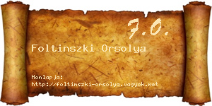 Foltinszki Orsolya névjegykártya